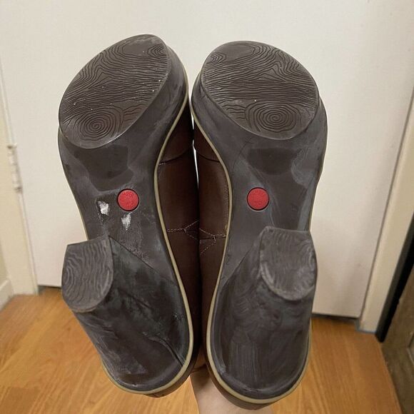 CAMPER Maroon brown Chunky round toe heels size 40 US 10 - Picture 7 of 9